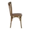 613853 Silla diseño vintage madera de olmo acabado natural y asiento de ratán