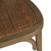 613853 Silla diseño vintage madera de olmo acabado natural y asiento de ratán