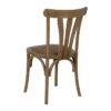 613853 Silla diseño vintage madera de olmo acabado natural y asiento de ratán