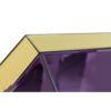 627144 Espejo de diseño moderno VIDAR 80 marco hexagonal de cristal morado y amarillo