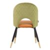 703126 Silla de diseño Art Decó terciopelo verde y naranja con patas negro y dorado