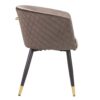 703134 Silla de diseño Art Decó terciopelo beige y gris con patas negro y dorado