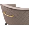 703134 Silla de diseño Art Decó terciopelo beige y gris con patas negro y dorado