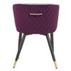 703135 Silla de diseño Art Decó terciopelo verde y morado con patas negro y dorado