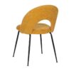 612566 Silla diseño moderno patas metal negro y tapizado amarillo
