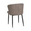 612573 Silla de diseño moderno patas metal negro y tapizado taupe con textura