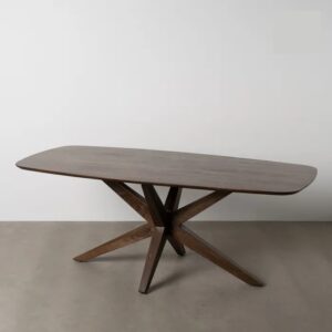 612797 Mesa de comedor diseño rústico moderno 200 madera de mango marrón