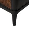 612966 Aparador diseño vintage 160 madera negro con puertas estriadas color natural