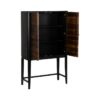 612967 Armario de diseño vintage 90 madera negro con puertas estriadas color natural