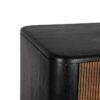 612967 Armario de diseño vintage 90 madera negro con puertas estriadas color natural