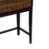 612967 Armario de diseño vintage 90 madera negro con puertas estriadas color natural