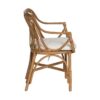 613186 Sillón con reposabrazos diseño vintage ratán natural trenzado con cojín