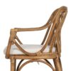 613186 Sillón con reposabrazos diseño vintage ratán natural trenzado con cojín