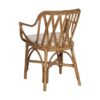 613186 Sillón con reposabrazos diseño vintage ratán natural trenzado con cojín