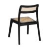 613252 Silla de diseño nórdico y vintage madera de teka negro con ratán