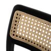 613252 Silla de diseño nórdico y vintage madera de teka negro con ratán