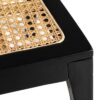 613252 Silla de diseño nórdico y vintage madera de teka negro con ratán