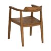 613253 Silla con reposabrazos de diseño rústico nórdico madera de teka acabado natural