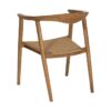 613254 Silla con reposabrazos diseño vintage madera de teka y asiento de malla