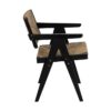 613256 Silla con reposabrazos de diseño vintage madera negro y pandano