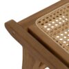 613260 Reposapiés de diseño nórdico vintage madera de teka acabado natural y ratán