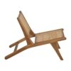 613261 Butaca de diseño nórdico y vintage madera de teka acabado natural y ratán