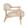 613273 Sillón butaca diseño moderno madera de teka y tapizado beige