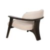 613274 Sillón butaca diseño moderno madera de teka acabado oscuro y tapizado beige