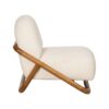 613275 Sillón butaca diseño moderno madera de teka y tapizado beige