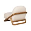 613275 Sillón butaca diseño moderno madera de teka y tapizado beige