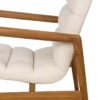 613276 Sillón butaca con reposabrazos diseño moderno madera de teka y tapizado beige