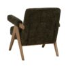 613615 Sillón butaca con reposabrazos de diseño nórdico madera y tapizado verde