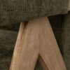 613615 Sillón butaca con reposabrazos de diseño nórdico madera y tapizado verde