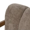 614050 Sillón butaca con reposabrazos diseño vintage madera y tapizado taupe con costuras