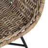 614056 Silla con reposabrazos diseño vintage hierro negro y fibras naturales