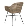 614056 Silla con reposabrazos diseño vintage hierro negro y fibras naturales