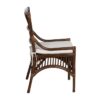 614058 Silla de diseño vintage estructura de fibras naturales marrón con cojín