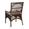614058 Silla de diseño vintage estructura de fibras naturales marrón con cojín