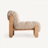 35602 Sillón butaca diseño moderno madera y tapizado beige tipo bouclé