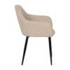 612580 Silla con reposabrazos de diseño moderno patas metal negro y tapizado beige