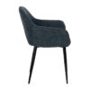 612584 Silla con reposabrazos de diseño moderno patas metal negro y tapizado azul