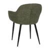 612585 Silla con reposabrazos de diseño moderno patas metal negro y tapizado verde