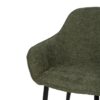 612585 Silla con reposabrazos de diseño moderno patas metal negro y tapizado verde