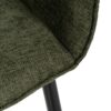 612585 Silla con reposabrazos de diseño moderno patas metal negro y tapizado verde