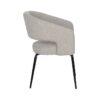 612599 Silla con reposabrazos diseño moderno hierro negro y tapizado gris