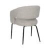 612599 Silla con reposabrazos diseño moderno hierro negro y tapizado gris