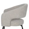 612599 Silla con reposabrazos diseño moderno hierro negro y tapizado gris