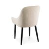 616100 Silla con reposabrazos de diseño moderno hierro negro y tapizado beige