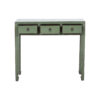 JN443 Consola de diseño oriental 108 madera antigua de olmo verde con desgastes