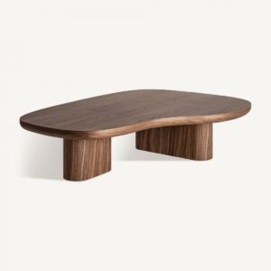 36017 Mesa de centro diseño moderno formas irregulares chapa madera